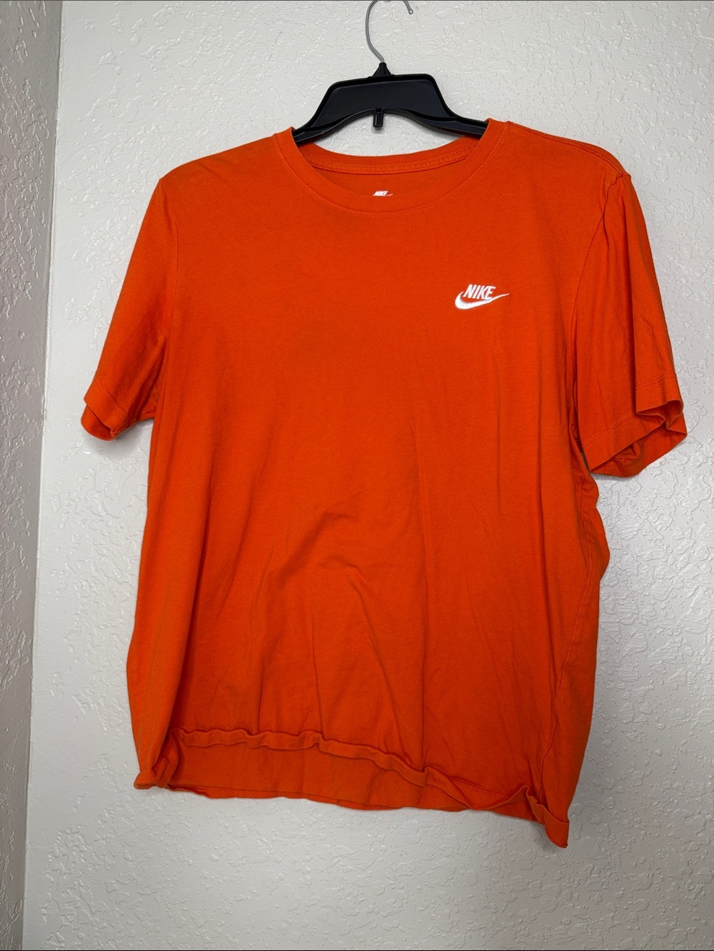 Worn once Nike Orange Short Sleeve Crew T-Shirt with White Swoosh
